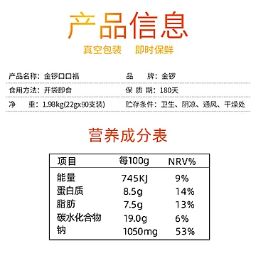 金锣口口福火腿肠22g*90支整箱[5元优惠券]-寻折猪