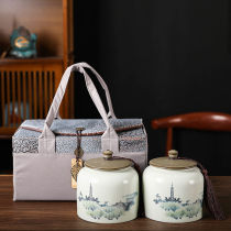 2021 tea leaf jars empty gift box tea packing gift box empty box ceramic tea seal tank big number half catty black tea