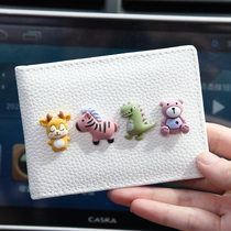 Real Leather Driving License Leather Jacket for men and women Cartoon Card Lines Driving License Leather Sleeve Multi-Position Multifunction Drivers License Protective Casing