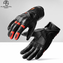Alien Snail T5 Sheep leather riding gloves breathable anti-fall anti-wear anti-wear and anti-wear touch screen full finger retro glove