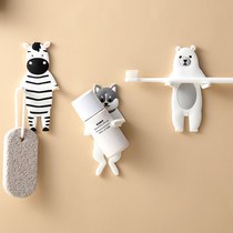 Cute Cartoon Free of perforated fridge Sticky Hook Wall Key Powerful Cloakhat Creative Kitchen Bathroom Animal adhesive hooks