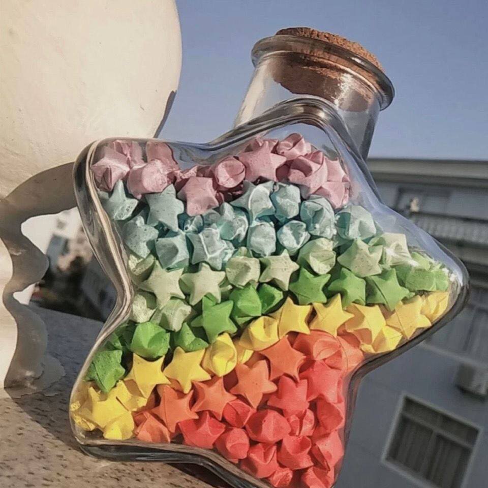 彩色星星纸幸运星星折纸条许愿星创意七夕礼品幸运星瓶许愿瓶