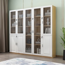 Wooden file cabinet file cabinet data cabinet with lock file locker plate bookcase glass door office cabinet