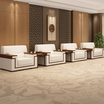 Meeting Room VIP Reception Talks Leather Art Sofa Tea Table Composition Modern Minima Business Guests Area Sofa Office