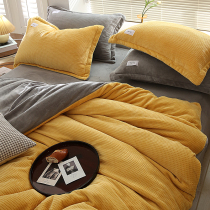 Mercury Home Spring and Summer thick cow bed with four pieces flange three-piece coral fits in winter