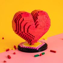 Small grain assembly building block high difficulty swinging piece three-dimensional loving puzzle toy model to send male and female gifts