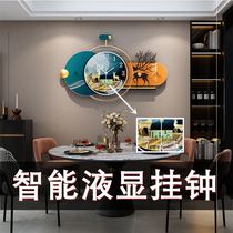 New Calendar Clock Hanging Clock Restaurants Modern Minima Home Fashion Hanging Table Living-room Light Lavish Clock Temperatures