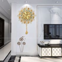 New Living Room Home Modern Creative Timepiece Light Extravagant Personality Hanging Bell Nordic Art Hanging Watch Wall Clock Muted Free