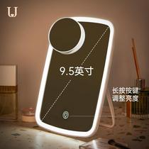 led makeup mirror desktop mirror light folding dressing strap dormitory filling student with Jordan Judy Mei