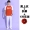 3005 men's red top+pants+cheerleading ball