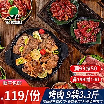 9包3.2斤！北大荒烧烤烤肉BBQ香辣牛肉[110元优惠券]-寻折猪