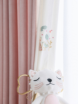 2021 New modern cotton numb Korean style cartoon girl childrens house curtains bedroom teenage girl full shading window curtain