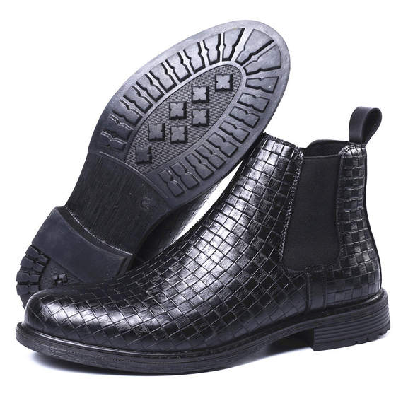 New style knitted handmade stretch-mouthed high-top Chelsea leather boots fashion boots mesh round head
New style knitted handmade stretch-mouthed high-top Chelsea leather boots fashion boots mesh round head