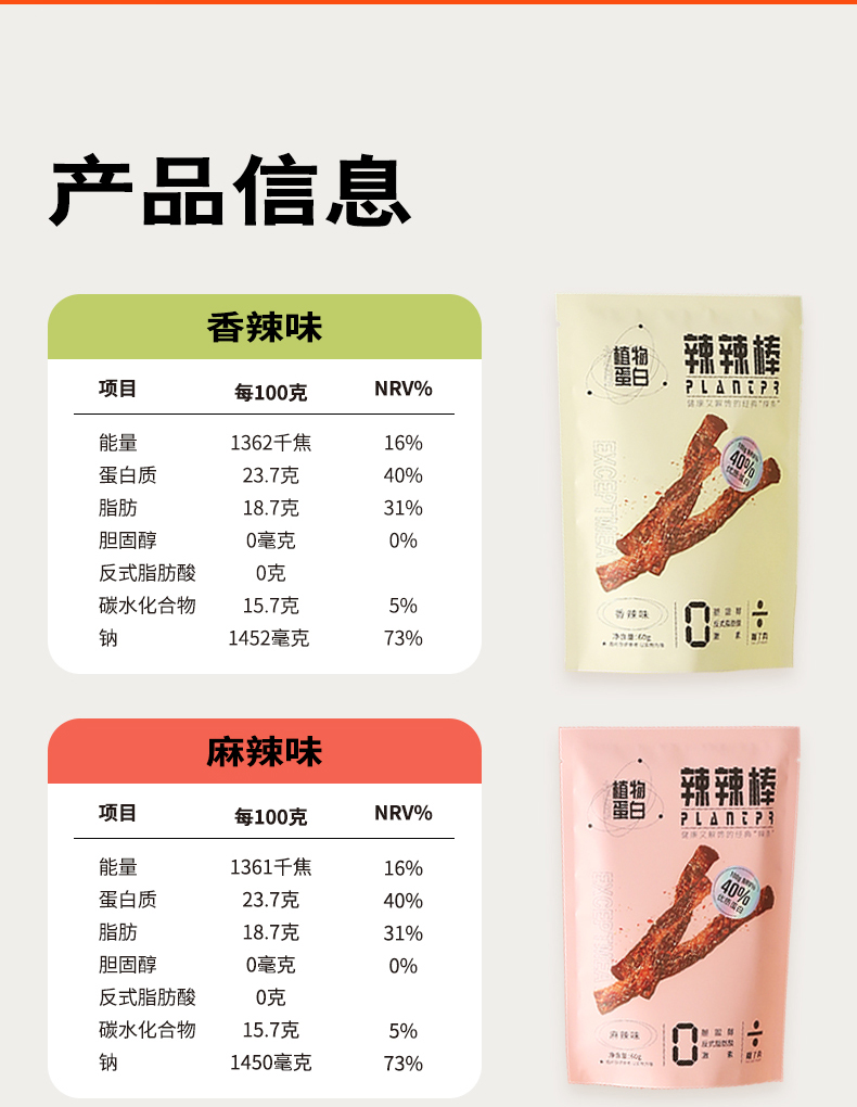 【除了肉】网红高蛋白辣辣棒60g×3袋