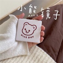 On-hand cosmetic mirror led small night light tonic cosmetic mirror send stickers mirror with switch