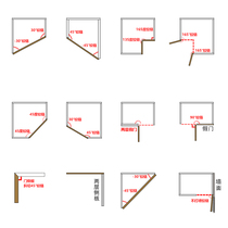 135 negative 45 special hinged pentagon cabinet aluminum frame 165 square head large angle 90 swing door hinges-30 cushioned hinges