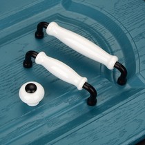 Black and white ceramic handle wardrobe door handle modern minimalist drawer cabinet shoe cabinet single hole Sophia wardrobe handle