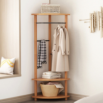 Corner Clothes Hat Rack Floor Bedroom Hanging Clothes Hanger Solid Wood Hanger Subroom Rack Room Hanger Indoor Clothes Hanger Home Hanging Clothes