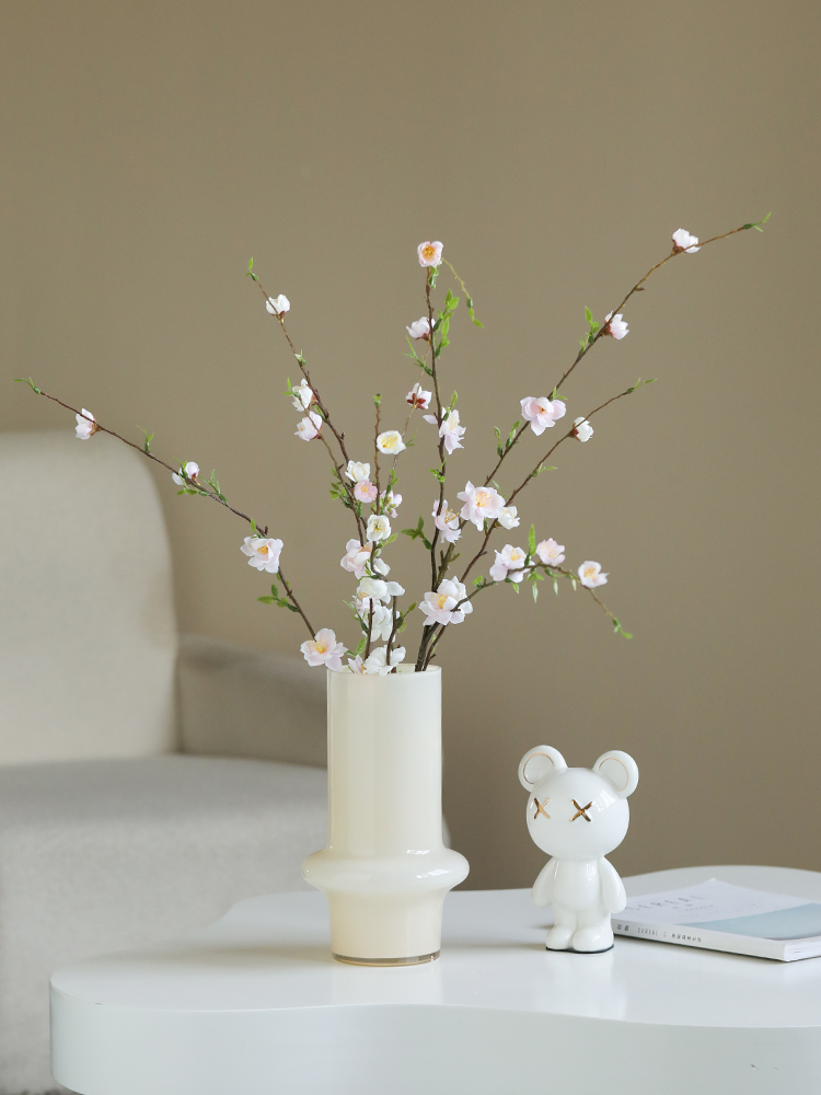 Wintersweet Plum Blossom Branch Artificial/Fake Flower Peach Blossom Chinese Household Decoration Flower Arrangement Living Room Dried Flowers TV Cabinet Decorations