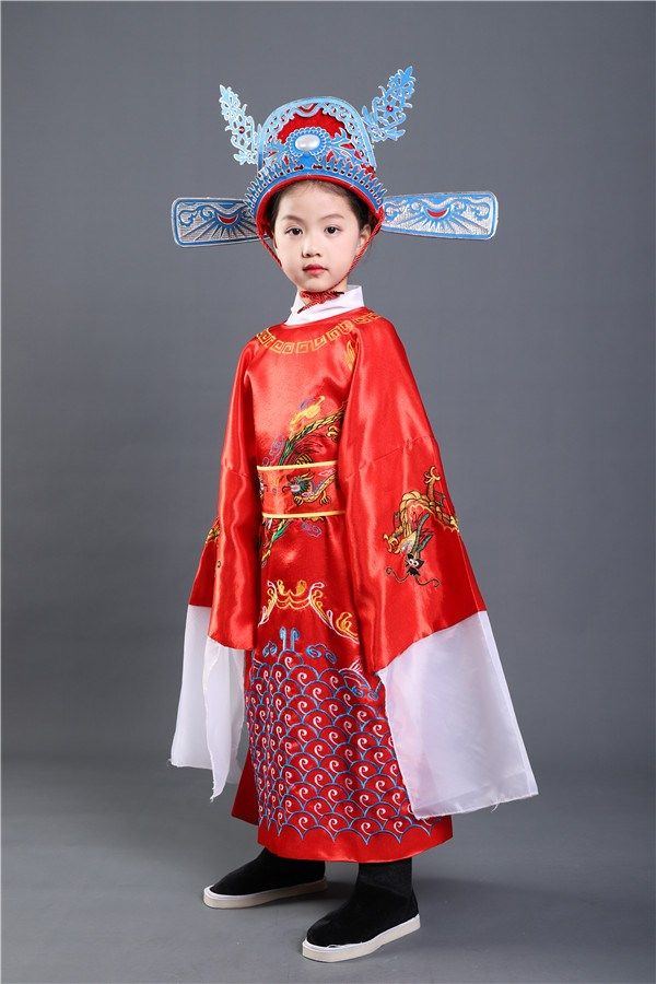女驸马儿童状元服演出服装古装状元帽戏曲京剧男女小孩戏服状元郎