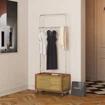 JIANFA Jane Fat Floor Clothes hanger Hanger Containing the Divine Corner Assembly Solid Wood Rattan metal moving