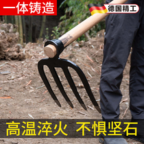 German precision four-tooth nail rake agricultural tool rake plowing soil loose soil gardening plowing tool manganese steel rake