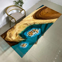 Epoxy Resin River Table Tea Table Tea Table Tea Table Tea Table desk Transparent Furniture Solid Wood Large plate Desktop Plate