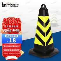 Reflective road cone rubber square tapered barrel black and yellow slant special parking barrier for parking barrier