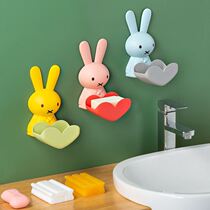 Cartoon Soap Soapbox High Face Value Bathroom Cute Shelve Children Toilet Wall-mounted Drain box free of punch