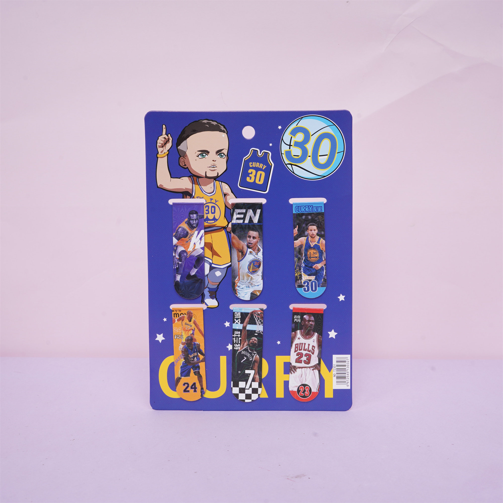 nba磁性书签篮球明星卡通科比詹姆斯库里杜兰特高颜值精致双面吸磁铁