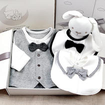 Spring Autumn Baby Gift Box Baby Net Red Gentleman Khae Suit Pins Prince Full Moon 100 Days Old Banquet Gown