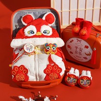 Tiger baby newborn baby clothes for Chinese New Year See face Lilly Winter Thickened Gift Box Suit hundreds of years full of gifts