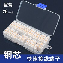 Press-type wiring terminal pure copper quick wire connector two-in-two-out pair of connector post head box clothes