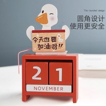 Birthday Gift Advanced Senses Sisters Cute Wooden Calendar Desktop Pendulum Pieces Students study Wannian Annual Calendar Reminder Cards table