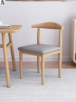 Tea table imitating wooden horn chair separately study table and chair office sedentary stool dresser chair black bar hotel