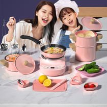 Childrens mini kitchen real cooking full set edible cooking kitchen utensils real non-toy girl birthday gift set