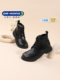 Dr. Jiang Outlet 판매 어린이 신발 겨울 스타일 여자 패션 지퍼 블랙 중간 크기 어린이 부츠 Dr. Jiang Outlet 판매 어린이 신발 겨울 스타일 여자 패션 지퍼 블랙 중간 크기 어린이 부츠