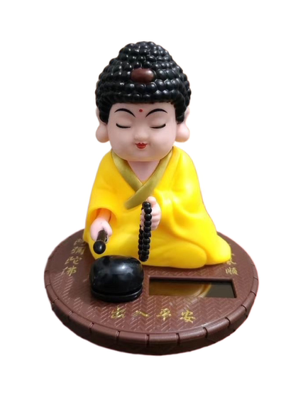 새로운 자동차 태양열 전원 자동차 장착 Tathagata Buddha Robe 개인화 된 창조적 거실 자동 노크 나무 물고기 고개를 끄덕 거리는 장신구 새로운 자동차 태양열 전원 자동차 장착 Tathagata Buddha Robe 개인화 된 창조적 거실 자동 노크 나무 물고기 고개를 끄덕 거리는 장신구