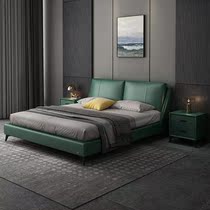 Leather OVV9L_16 bed modern minimalist bed soft bag light and luxurious double bed main 1 8m sleeper net red explosive with double bed