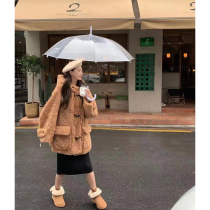 (Small Raccoons) wrapped in a nice warm soft cute Aging Ensemble Horn Buttoned and Plush Coat