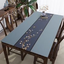 Chinese style dining table cushion Chinese wind silicone table cloth rectangular waterproof and oil-free anti-burn and burn-proof tea table cloth table cloth