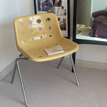 Wood Stom Korea Nets Red Ins Wind Medieval Cheese Chair Hollowed-out Cave Chair Minima Coffee Shop Leaning Back Chair