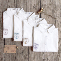 One-foot Original (honeypot bear) embroidered JK uniform loose versatile short-sleeved shirt