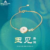 Pure silver female bracelet wind s925 retro and fieldy jewelry in niche design high fashion gourd