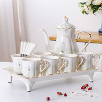 Tea set set home Nordic style high temperature resistant ceramic tray water cup living room gift cup coffee cup kettle