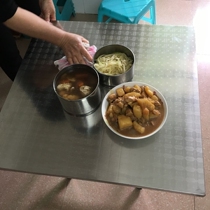 Folding Table Rental House All Stainless Steel Home Simple Dining Table Door City New Poop Style Free Assembly Small Square Table