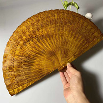 Golden Silk Nanwood Fan Forbidden City Folding Fan Ancient Wind Round Handmade Solid Wood Minimalist Flower Portable Girl Gift Customization