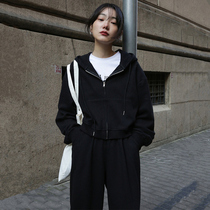 New sports suit womens spring and autumn students loose and thin Korean version Fashion web Red casual Two sets of clothing and clothing