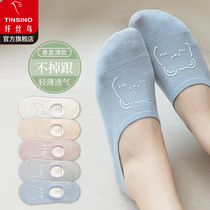 Invisible cotton-bottom socks women summer thin single shoes shallow cute socks can't beat the heels in summer