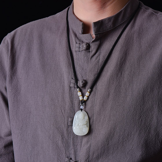 Hetian Jade Pendant Lanyard 고급 고급 옥수수 조절 가능한 Pixiu jade 펜던트 목걸이 남성과 여성을위한 비취 로프. Hetian Jade Pendant Lanyard 고급 고급 옥수수 조절 가능한 Pixiu jade 펜던트 목걸이 남성과 여성을위한 비취 로프.